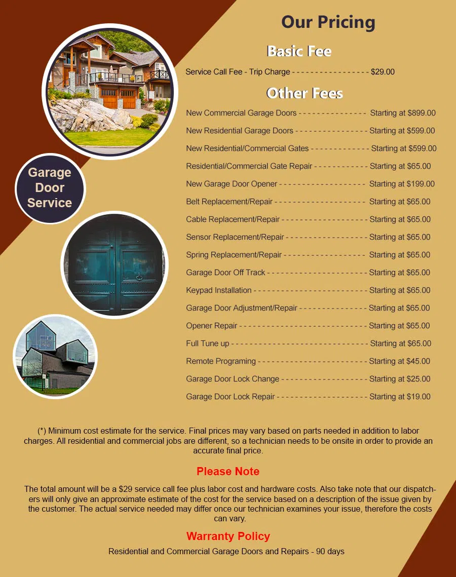 5 Star Garage Doors Castle Rock, CO 303-848-3280 - pricelist6